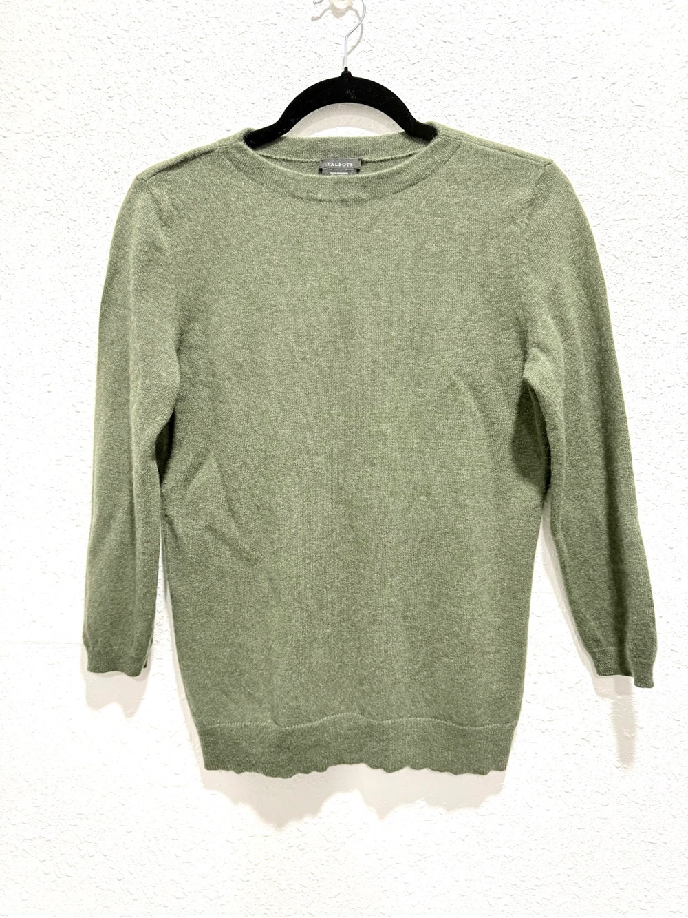 Talbots Pure Cashmere Sage Green Crewneck Sweater – Women’s M